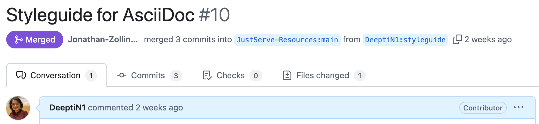 AsciiDoc style guide GitHUb PR